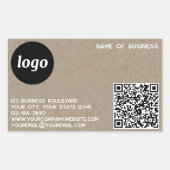 Einfaches Logo und QR Code Brown Paper Rechteckiger Aufkleber (Vorderseite)
