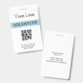Einfaches Logo und QR-Code-Event  Ausweis (Vorder- & Rückseite)