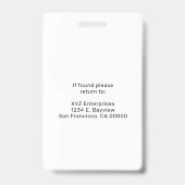 Einfaches Logo und QR-Code-Event  Ausweis (Rückseite)