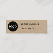 Einfaches Logo und QR-Code Kraft Mini Visitenkarte (Vorderseite)
