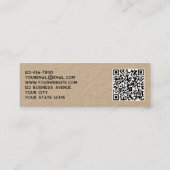 Einfaches Logo und QR-Code Kraft Mini Visitenkarte (Rückseite)