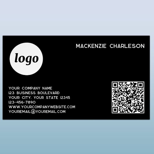 Einfaches Logo und QR-Code Magnetische Visitenkarte