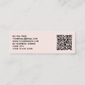 Einfaches Logo und QR-Code Rosa Mini Visitenkarte (Rückseite)