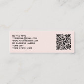 Einfaches Logo und QR-Code Rosa Mini Visitenkarte (Rückseite)