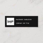 Einfaches Logo und QR-Code Schwarz Mini Visitenkarte (Vorderseite)
