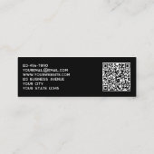 Einfaches Logo und QR-Code Schwarz Mini Visitenkarte (Rückseite)