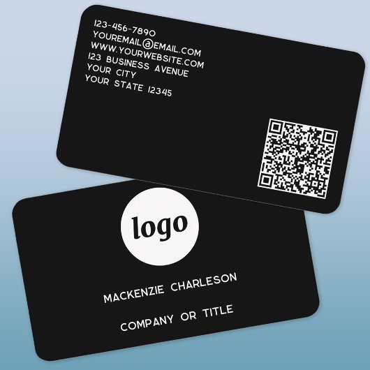Einfaches Logo und QR-Code Visitenkarte
