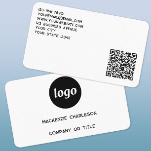 Einfaches Logo und QR-Code Visitenkarte