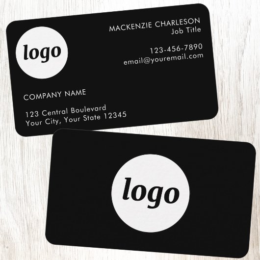 Einfaches Logo und schwarzer Text Visitenkarte
