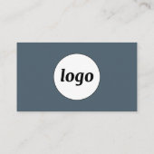 Einfaches Logo und Text Anthrazitgrau Visitenkarte (Rückseite)