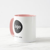 Einfaches Logo- und Text-Business-Branding in Rosa Tasse (Vorderseite Links)