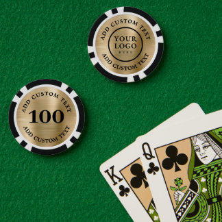 Einfaches Logo und Text Business Gold Werbeartikel Pokerchips