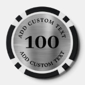 Einfaches Logo und Text Business Silber Promotion Pokerchips (Rückseite)