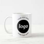 Einfaches Logo und Text Geschäft Kaffeetasse (Links)