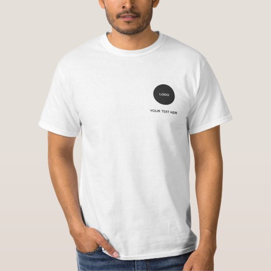 Einfaches Logo und Text Geschäft T-Shirt (Vorderseite)