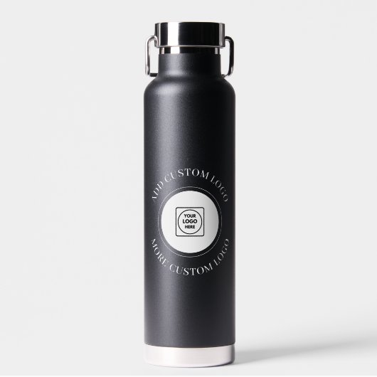 Einfaches Logo- und Text-Geschäftsbranding-Design Trinkflasche (Vorne)