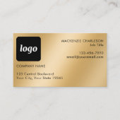 Einfaches Logo und Text Gold-Effekt Visitenkarte (Vorderseite)