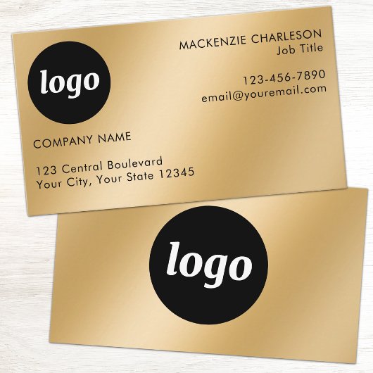 Einfaches Logo und Text Goldeffekt Visitenkarte