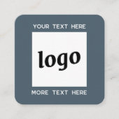 Einfaches Logo und Text QR-Code Anthrazitgrau Quadratische Visitenkarte (Vorderseite)