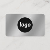 Einfaches Logo und Text Silber-Effekt Visitenkarte (Rückseite)