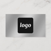 Einfaches Logo und Text Silber-Effekt Visitenkarte (Rückseite)
