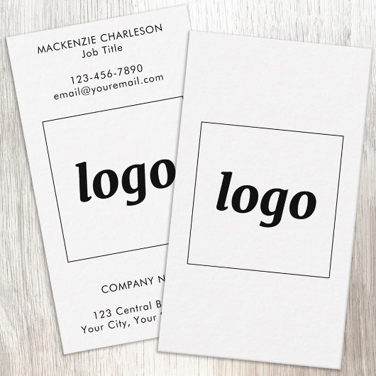 Einfaches Logo und Text vertikal Visitenkarte