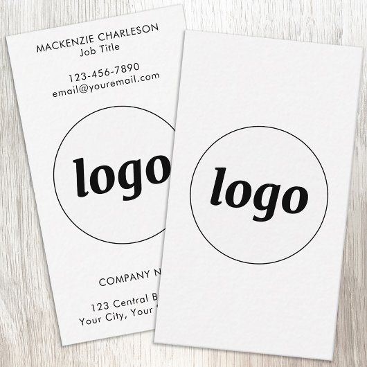 Einfaches Logo und Text vertikal Visitenkarte