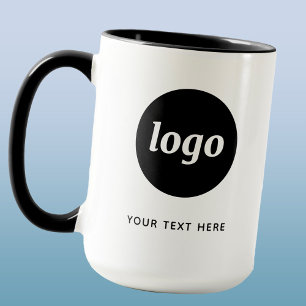 Einfaches Logo und Text Werbeunternehmen Tasse