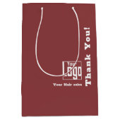 Einfaches Logo Vielen Dank! Burgundy White Hair Sa Mittlere Geschenktüte (Vorderseite)