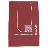 Einfaches Logo Vielen Dank! Burgundy White Hair Sa Mittlere Geschenktüte (Rückseite)