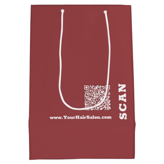 Einfaches Logo Vielen Dank! Burgundy White Hair Sa Mittlere Geschenktüte (Rückseite)