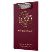 Einfaches Logo von Burgundy Red Custom Company Klemmbrett (Links)