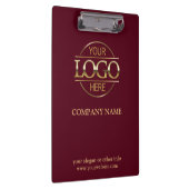 Einfaches Logo von Burgundy Red Custom Company Klemmbrett (Rechts)