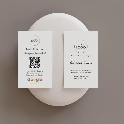 Einfaches Logo von Google Review QR Code Visitenkarte