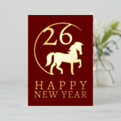 Einfaches Lunar New Year Goldenes Horn von Locarno Folien Feiertagskarte (Stehend vorne)