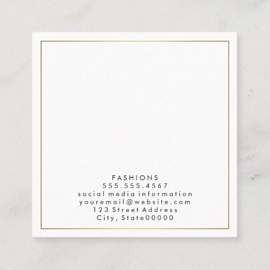 Einfaches Lux Quadratische Visitenkarte (Rückseite)
