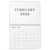 Einfaches Luxus-Design-Kalender Kalender (Feb 2027)