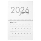 Einfaches Luxus-Design-Kalender Kalender (Feb 2027)
