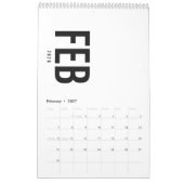 Einfaches Luxus-Design-Kalender Kalender (Feb 2027)