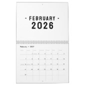 Einfaches Luxus-Design-Kalender Kalender (Feb 2027)