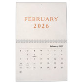 Einfaches Luxus-Design-Kalender Kalender (Feb 2027)