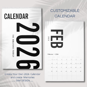 Einfaches Luxus-Design-Kalender Kalender