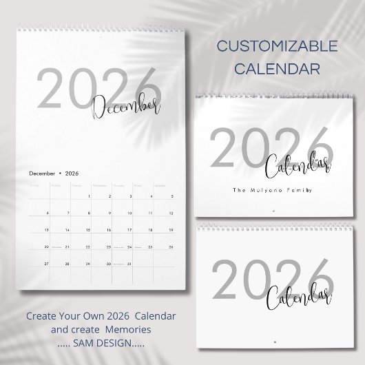 Einfaches Luxus-Design-Kalender Kalender