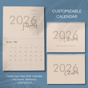 Einfaches Luxus-Design-Kalender Kalender