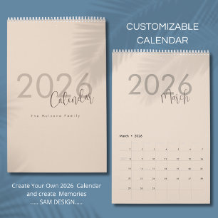 Einfaches Luxus-Design-Kalender Kalender