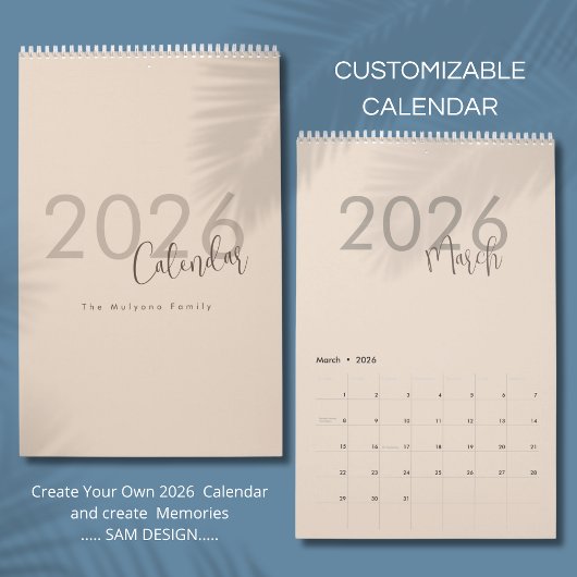 Einfaches Luxus-Design-Kalender Kalender