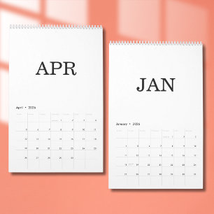 Einfaches Luxus-Design-Kalender Kalender