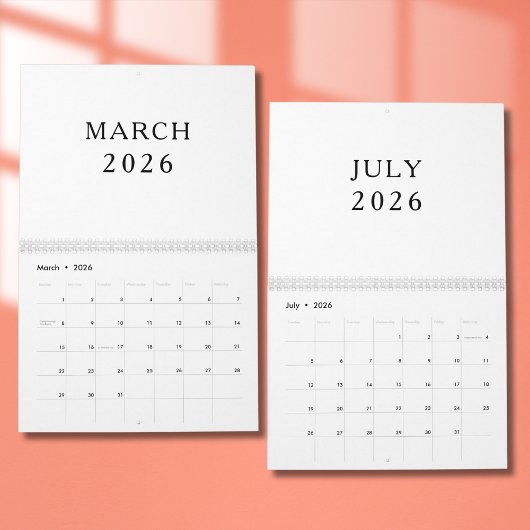 Einfaches Luxus-Design-Kalender Kalender