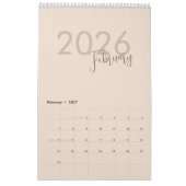 Einfaches Luxus-Design-Kalender Kalender (Feb 2027)