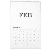 Einfaches Luxus-Design-Kalender Kalender (Feb 2027)